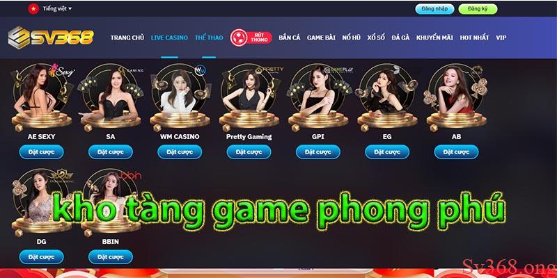 Khám phá kho tàng game đình đám tại SV368