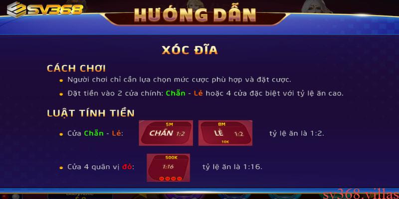 Cách chơi xóc đĩa cực dễ dàng tại Sv368.